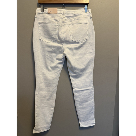 NYDJ Jeans Size 8 Women’s White Stretch Pants Mid Rise Ami Skinny NWT - Picture 2 of 10